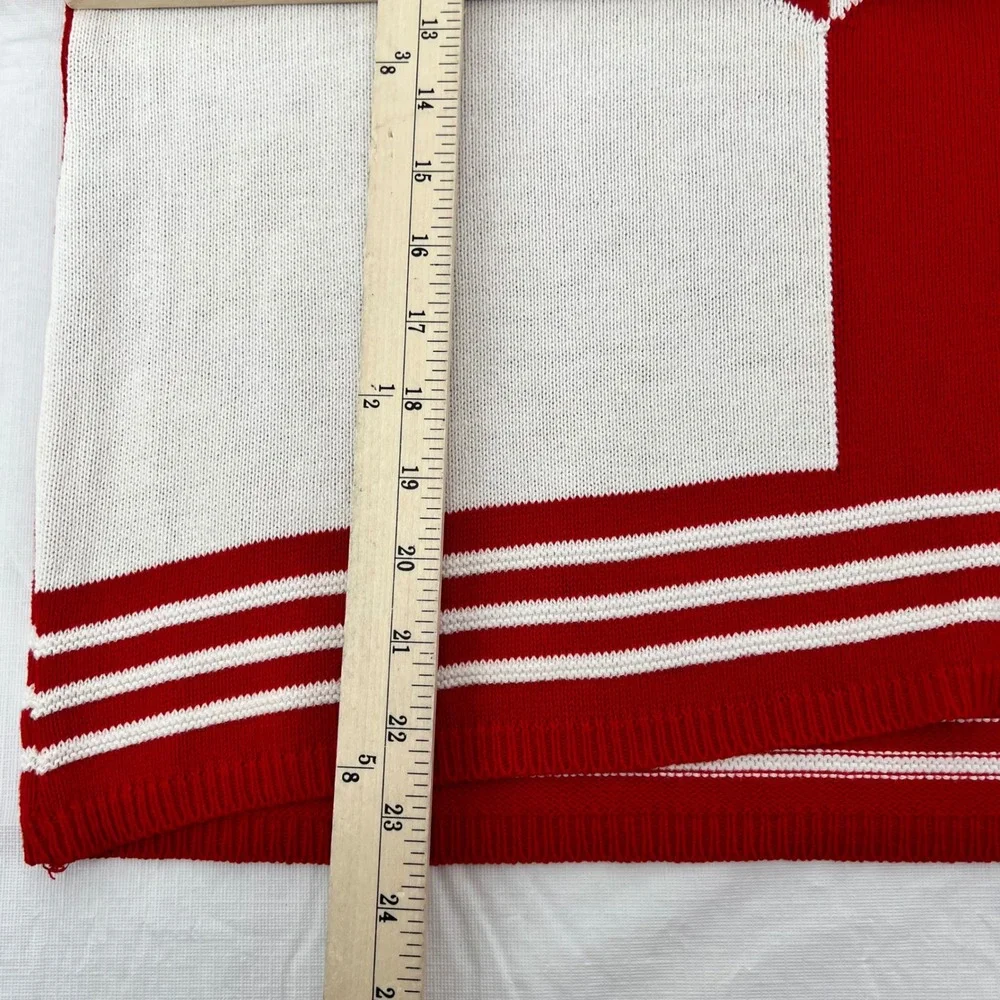 Southern Lady Vintage‎ Red White Anchor Nautical Short Sleeve Sweater Large 1T30